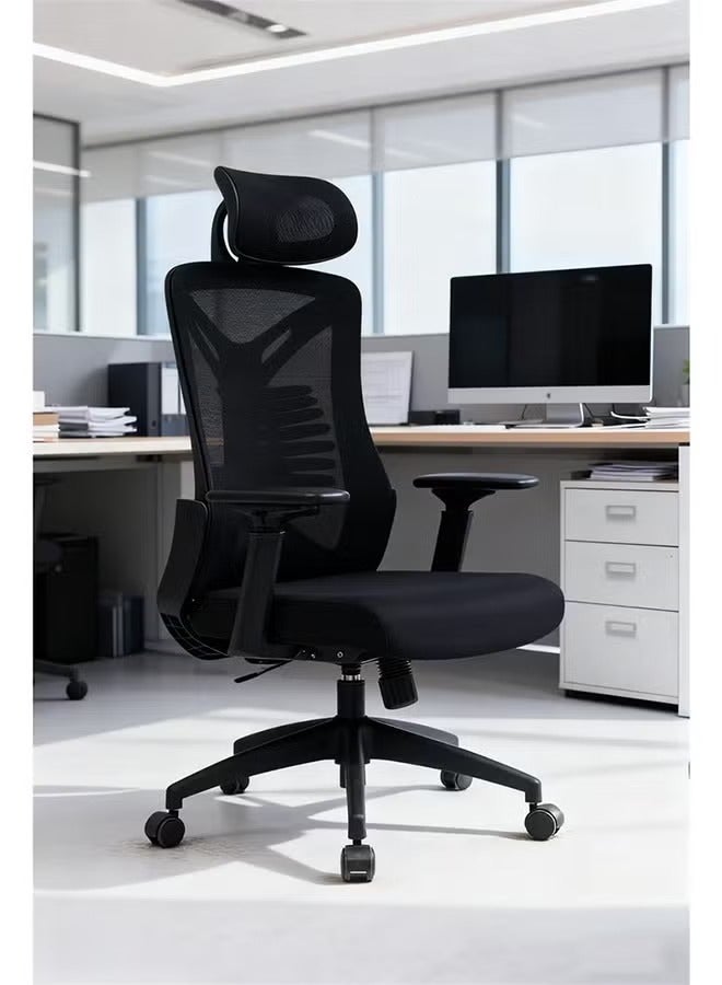 High-Back Ergonomic Office Chair, Adjustable Height Computer Chair Reclining Study Chair and Game Chair with Silent Wheels for Comfortable Work, Study & Gaming - Image 1